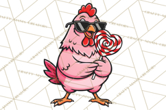 Valentines Day PNG | Valentine Chicken Sublimation Design Product Image 5