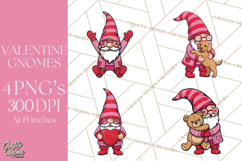 Valentine Gnome PNG | Valentines Day Sublimation Design Product Image 1