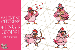 Valentines Day PNG | Valentine Chicken Sublimation Design Product Image 1