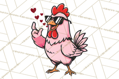 Valentines Day PNG | Valentine Chicken Sublimation Design Product Image 4