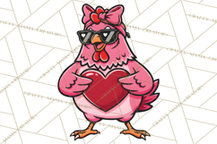 Valentines Day PNG | Valentine Chicken Sublimation Design Product Image 2