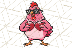 Valentines Day PNG | Valentine Chicken Sublimation Design Product Image 5