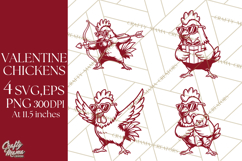 Valentine Chickens SVG | Valentines Day Cut File | Love Product Image 1