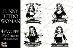 Retro Funny SVG | Sarcastic Woman | Snarky PNG Product Image 1