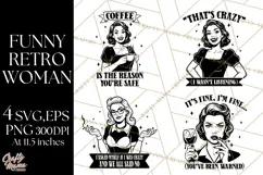 Retro Funny SVG | Sarcastic Woman | Snarky PNG Product Image 1