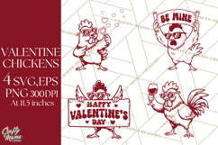 Valentine Chickens SVG | Valentines Day Cut File | Love Product Image 1