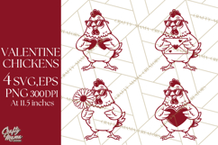 Valentine Chickens SVG | Valentines Day Cut File | Love Product Image 1