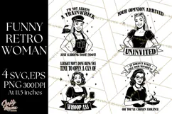 Retro Funny SVG | Sarcastic Woman | Snarky PNG Product Image 1