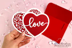 Valentine Day Card Svg| Love Heart card| Wedding Paper Cut Product Image 2