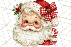 Vintage 1950s Christmas Clipart, Retro Santa Characters PNG Product Image 4