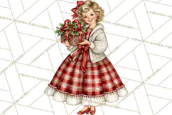 Vintage 1950s Christmas Clipart, Retro Santa Characters PNG Product Image 2