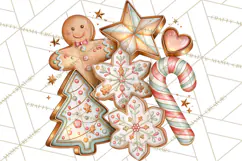 Gingerbread Christmas Accessories, Gingerbread Clipart PNG Product Image 2