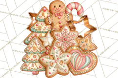 Gingerbread Christmas Accessories, Gingerbread Clipart PNG Product Image 3