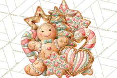 Gingerbread Christmas Accessories, Gingerbread Clipart PNG Product Image 4