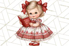 Vintage 1950s Christmas Clipart, Retro Santa Characters PNG Product Image 4