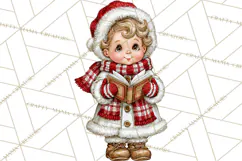 Vintage 1950s Christmas Clipart, Retro Santa Characters PNG Product Image 2