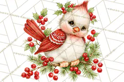 Vintage 1950s Christmas Clipart, Retro Santa Characters PNG Product Image 5