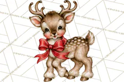 Vintage 1950s Christmas Clipart, Retro Santa Characters PNG Product Image 5