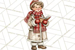 Vintage 1950s Christmas Clipart, Retro Santa Characters PNG Product Image 2