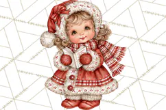 Vintage 1950s Christmas Clipart, Retro Santa Characters PNG Product Image 2