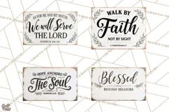 Christian Farmhouse Signs PNG, Faith Typography Bible Verse Product Image 1