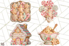 Gingerbread Christmas Accessories, Gingerbread Clipart PNG Product Image 1