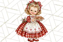 Vintage 1950s Christmas Clipart, Retro Santa Characters PNG Product Image 3