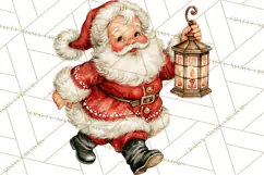 Vintage 1950s Christmas Clipart, Retro Santa Characters PNG Product Image 2