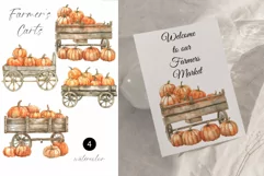 Farmer's Carts ClipArt - Watercolor Market - Harvest Product Image 2