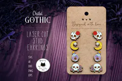 Gothic Halloween Stud Earrings Laser Cut Product Image 1