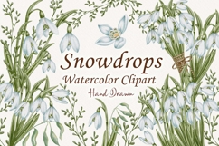 Watercolor Snowdrops Clipart Product Image 1