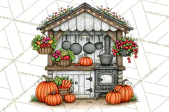 Halloween Farmhouse Signs & Decor Clipart, Halloween Png Product Image 3