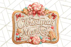Gingerbread Christmas Signs, Gingerbread Clipart PNG Product Image 3