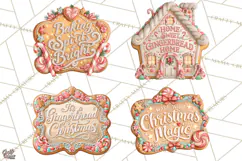 Gingerbread Christmas Signs, Gingerbread Clipart PNG Product Image 1