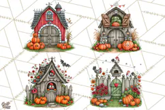 Halloween Farmhouse Signs & Decor Clipart, Halloween Png Product Image 1