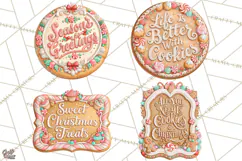 Gingerbread Christmas Signs, Gingerbread Clipart PNG Product Image 1