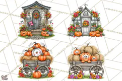 Halloween Farmhouse Signs & Decor Clipart, Halloween Png Product Image 1