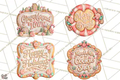 Gingerbread Christmas Signs, Gingerbread Clipart PNG Product Image 1