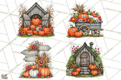 Halloween Farmhouse Signs & Decor Clipart, Halloween Png Product Image 1