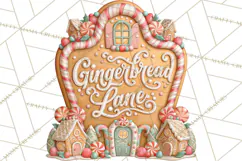 Gingerbread Christmas Signs, Gingerbread Clipart PNG Product Image 3