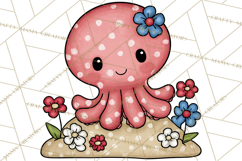 Patriotic Ocean Animals Clipart, Whimsical Red White Blue Product Image 4