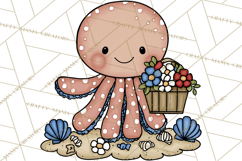 Patriotic Ocean Animals Clipart, Whimsical Red White Blue Product Image 2