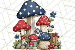 Patriotic Forest Animals Clipart, Whimsical Red White Blue Product Image 4