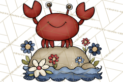 Patriotic Ocean Animals Clipart, Whimsical Red White Blue Product Image 4