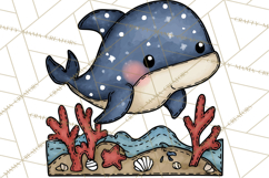 Patriotic Ocean Animals Clipart, Whimsical Red White Blue Product Image 4