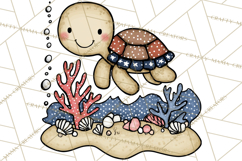 Patriotic Ocean Animals Clipart, Whimsical Red White Blue Product Image 4