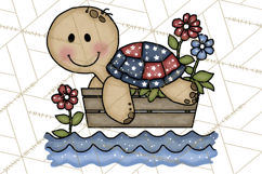 Patriotic Ocean Animals Clipart, Whimsical Red White Blue Product Image 5