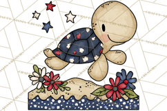 Patriotic Ocean Animals Clipart, Whimsical Red White Blue Product Image 2