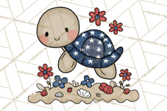 Patriotic Ocean Animals Clipart, Whimsical Red White Blue Product Image 4