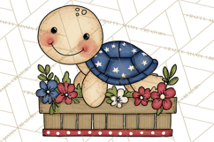 Patriotic Ocean Animals Clipart, Whimsical Red White Blue Product Image 5